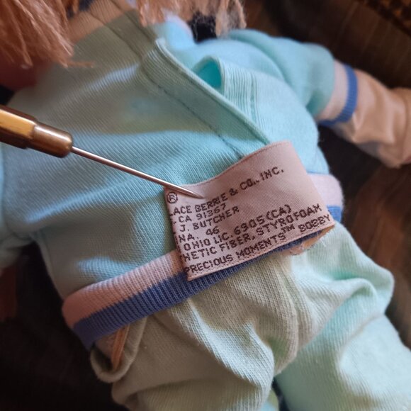 Precious Moments 1985 Doll Boy Baseball The Lambs 14" Vintage Collectible Plush - Picture 10 of 10